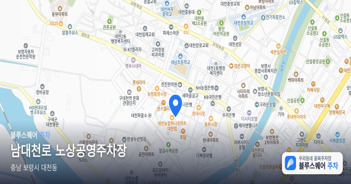 남대천로 노상공영주차장 위치 지도