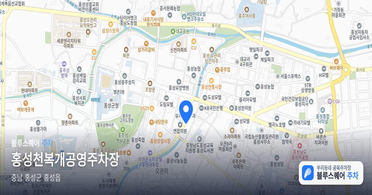 홍성천복개공영주차장 위치 지도