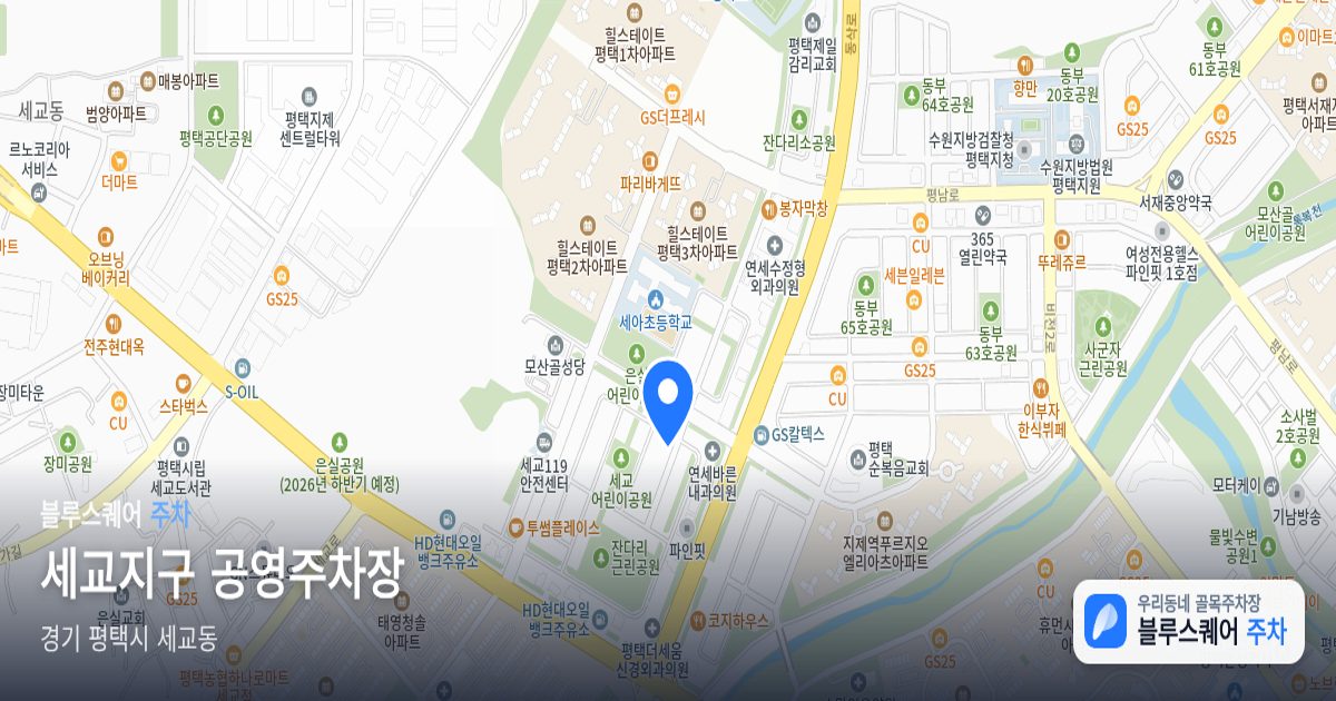 세교지구 공영주차장 위치 지도