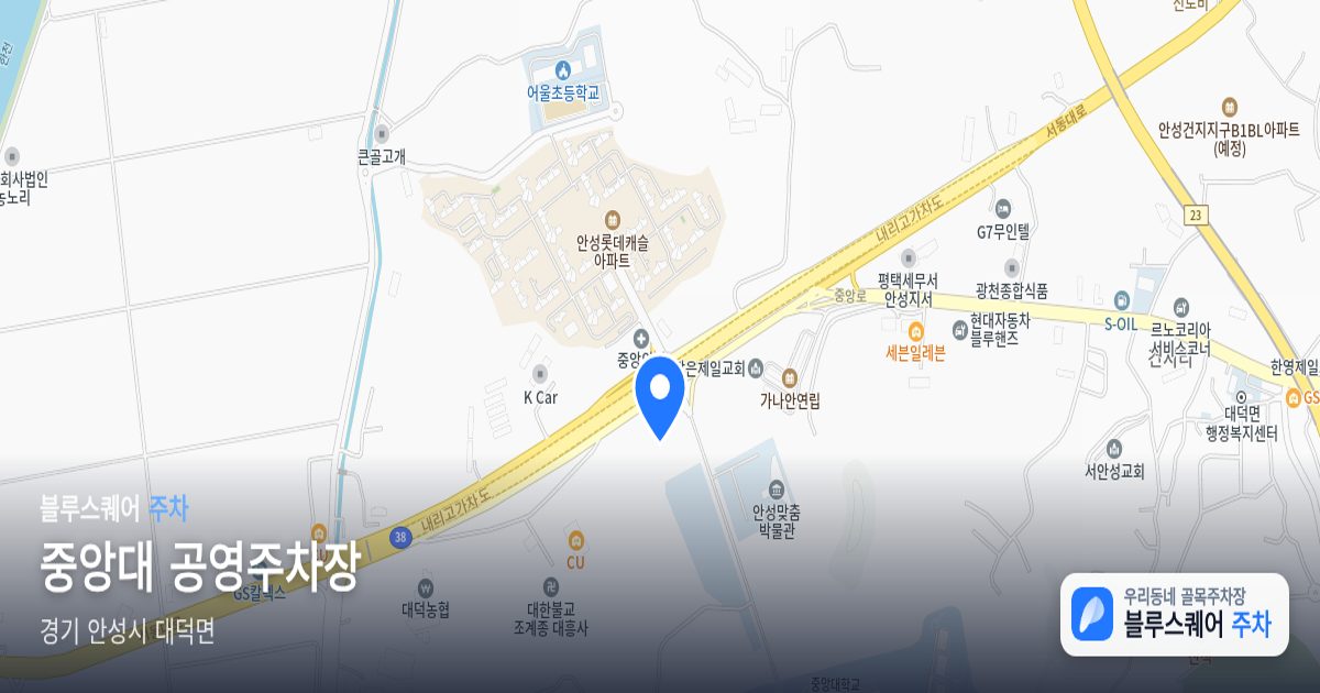 중앙대 공영주차장 위치 지도