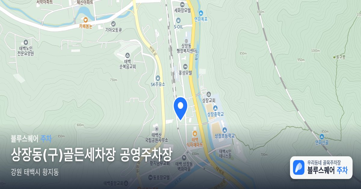 상장동(구)골든세차장 공영주차장 위치 지도