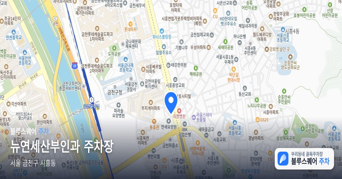 뉴연세산부인과 주차장 위치 지도
