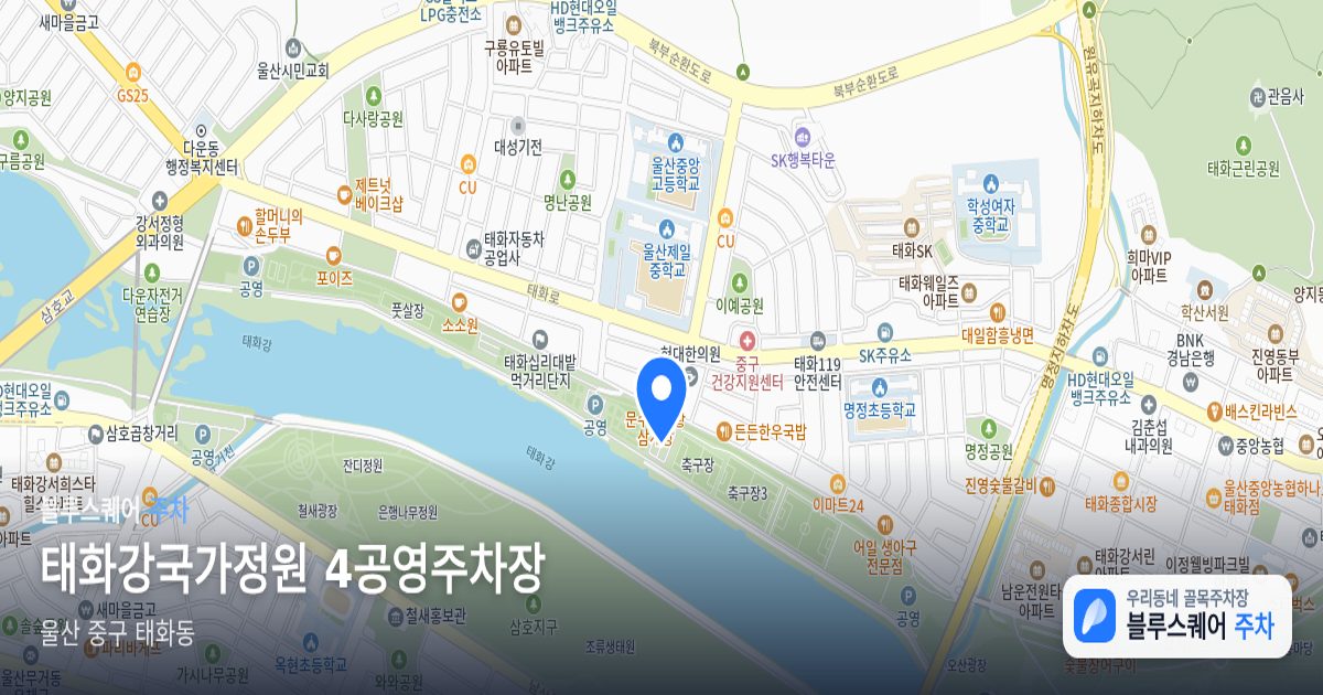 태화강국가정원 4공영주차장 위치 지도