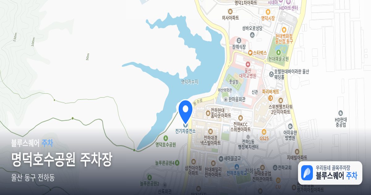 명덕호수공원 주차장 위치 지도