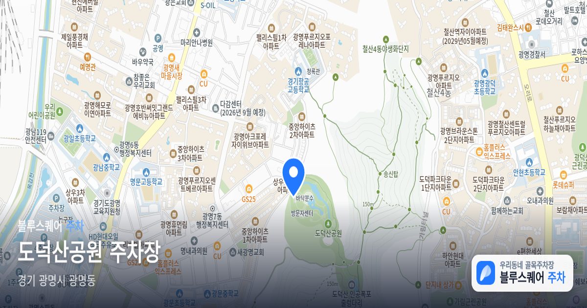 도덕산공원 주차장 위치 지도
