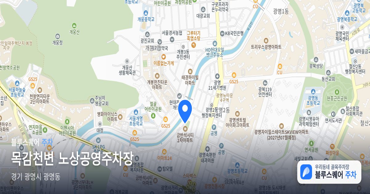목감천변 노상공영주차장 위치 지도