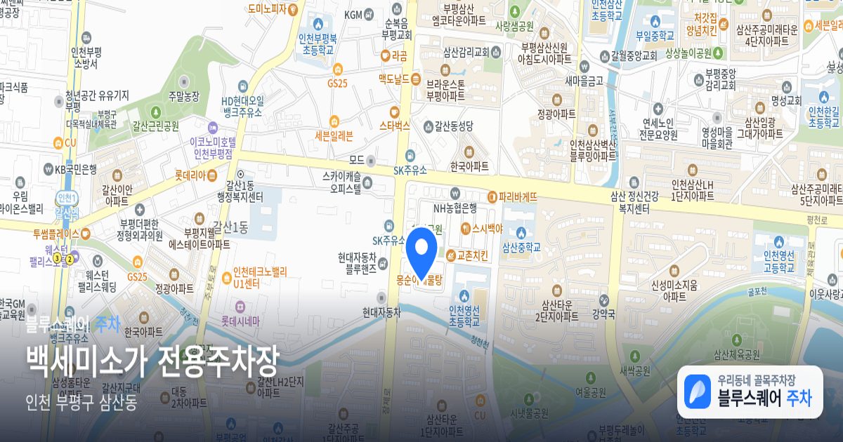백세미소가 전용주차장 위치 지도
