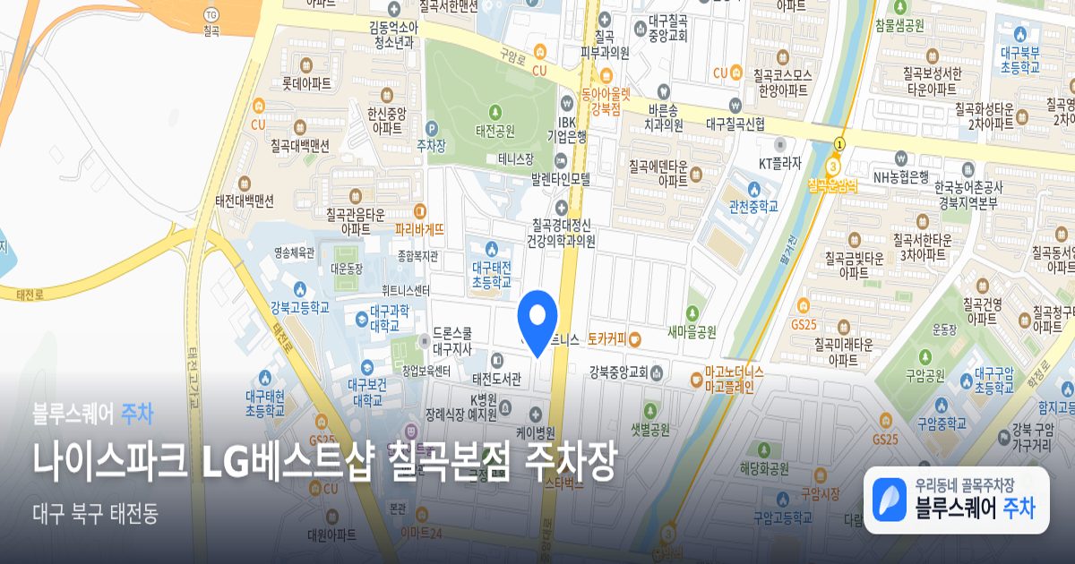 나이스파크 LG베스트샵 칠곡본점 주차장 위치 지도