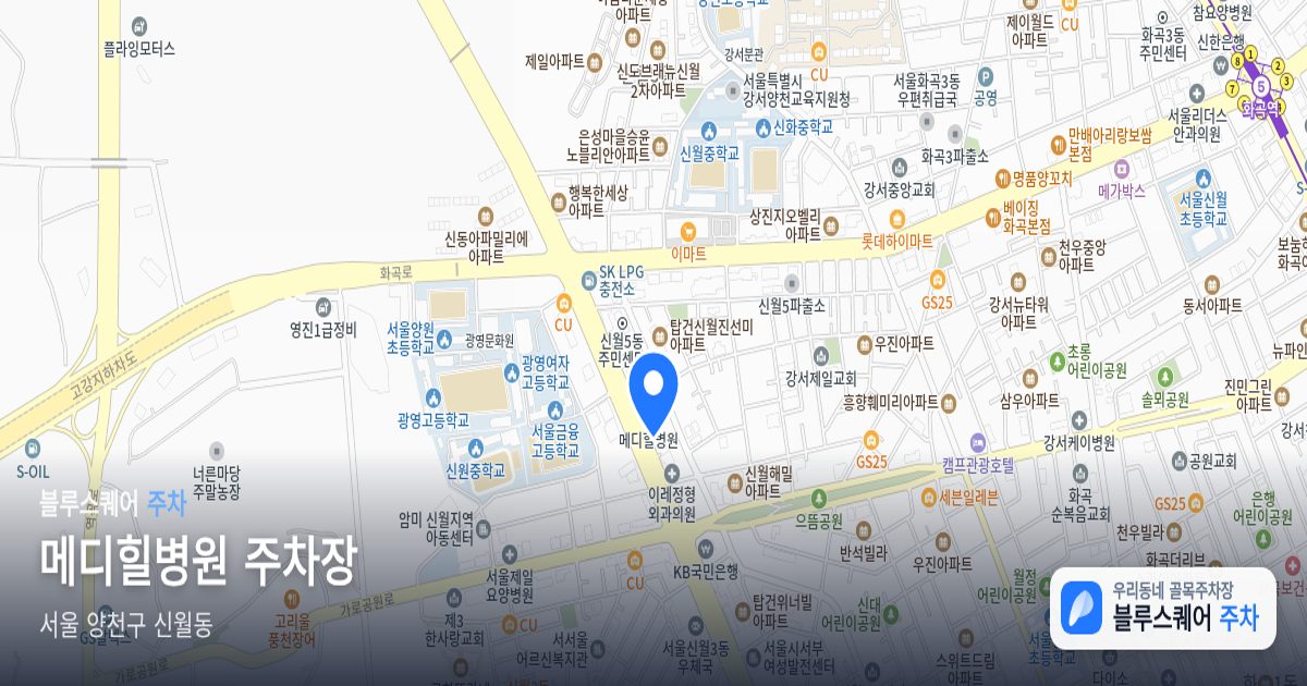 메디힐병원 주차장 위치 지도