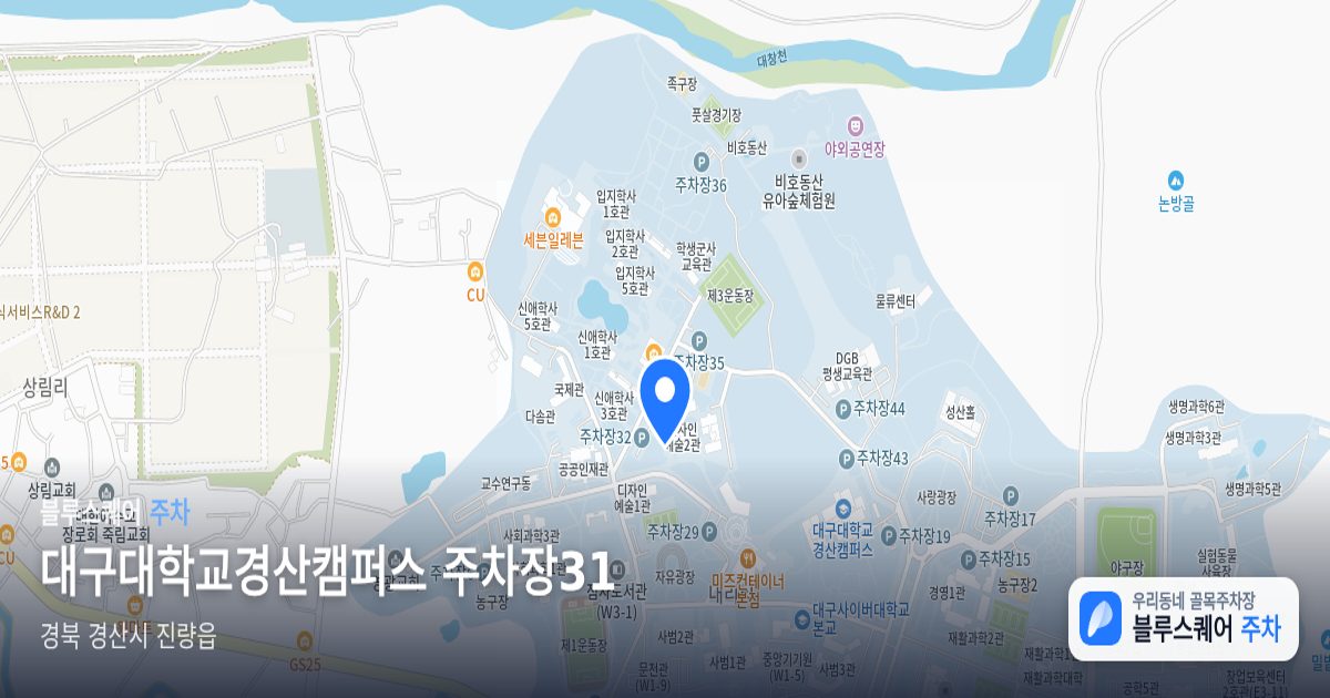 대구대학교경산캠퍼스 주차장31 위치 지도