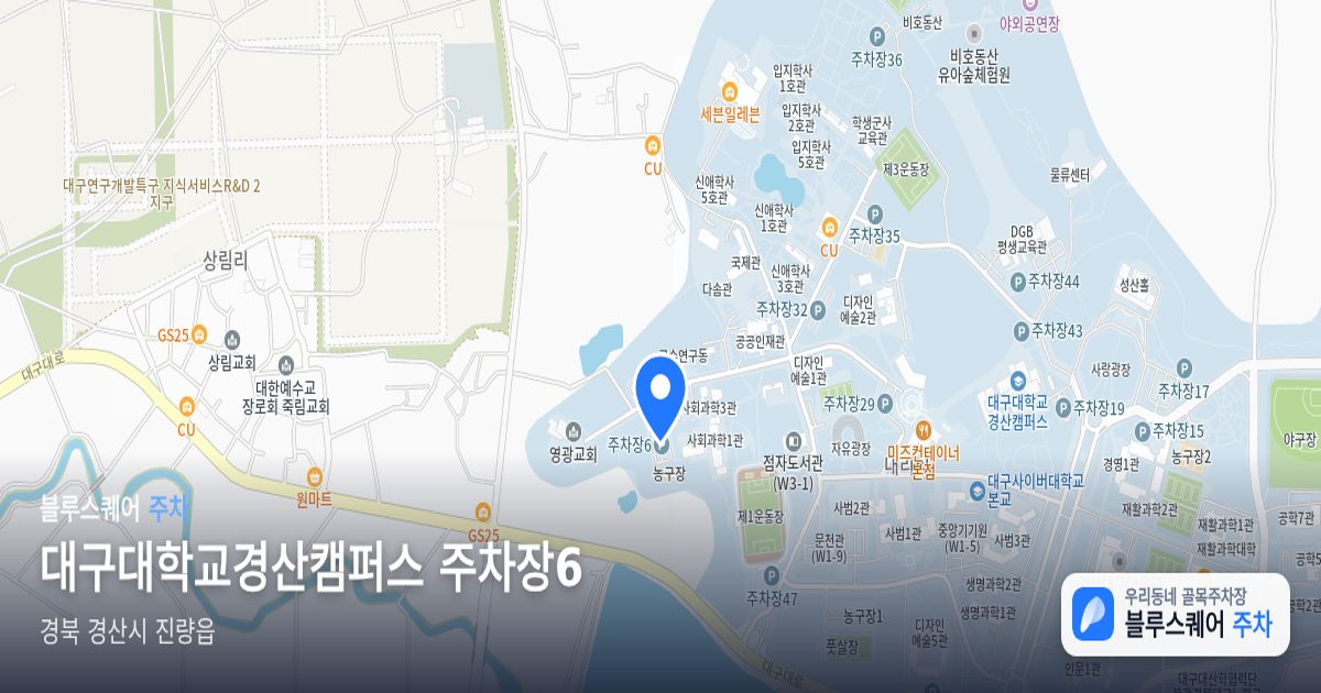 대구대학교경산캠퍼스 주차장6 위치 지도
