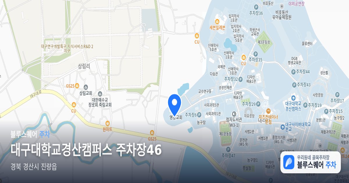 대구대학교경산캠퍼스 주차장46 위치 지도