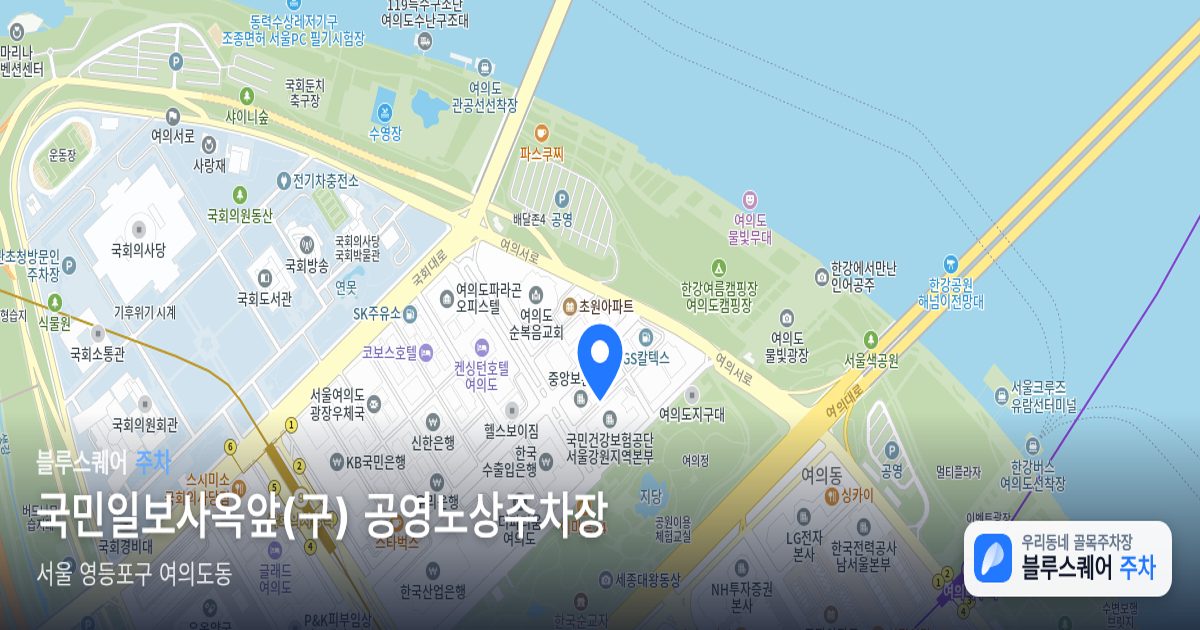 국민일보사옥앞(구) 공영노상주차장 위치 지도