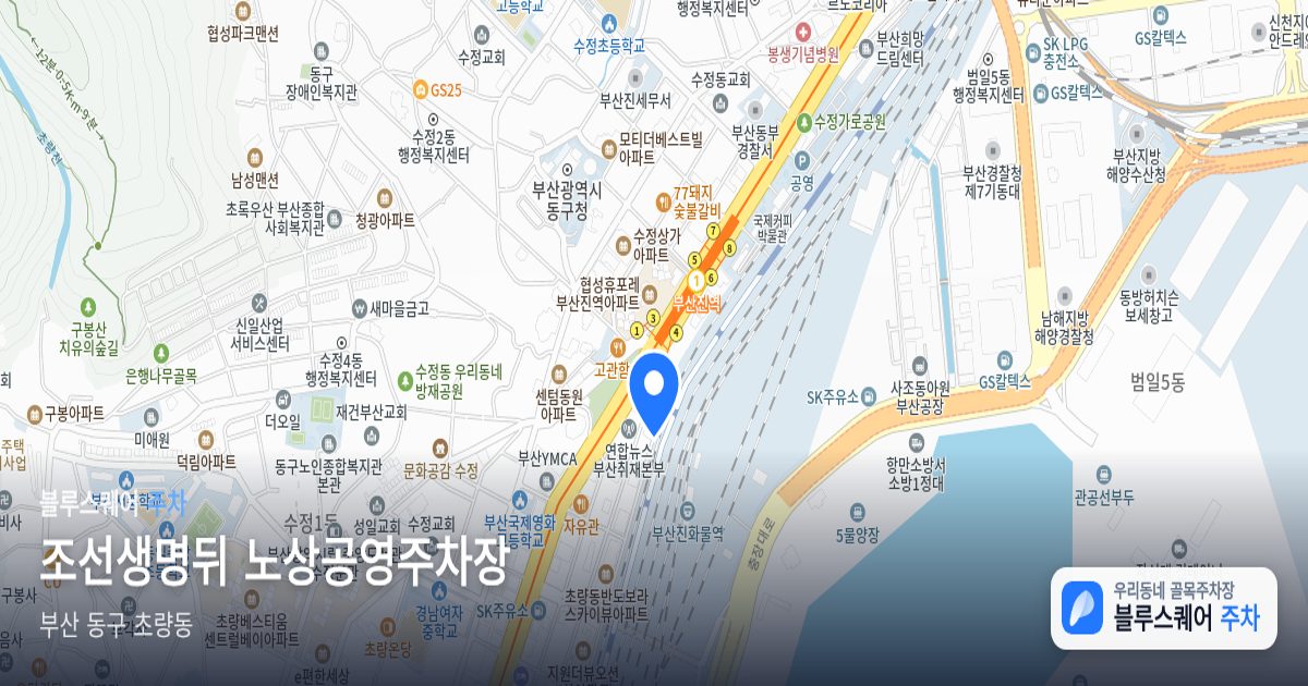 조선생명뒤 노상공영주차장 위치 지도