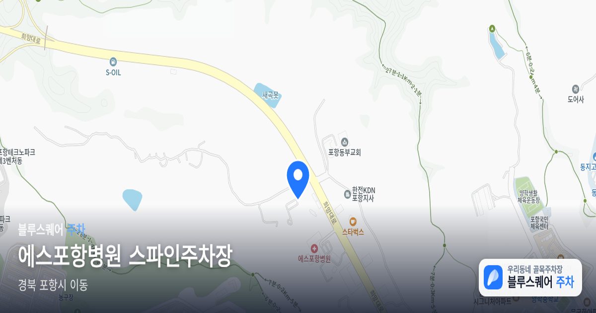에스포항병원 스파인주차장 위치 지도