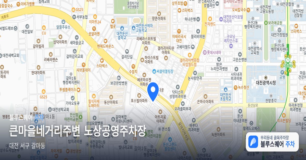 큰마을네거리주변 노상공영주차장 위치 지도