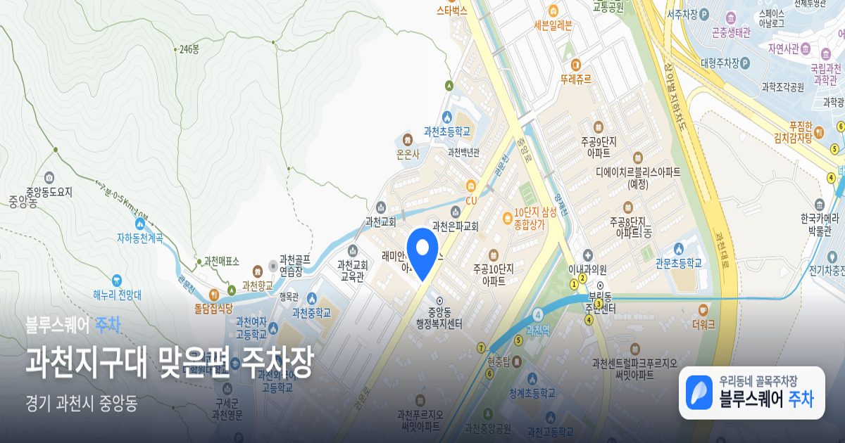 과천지구대 맞은편 주차장 위치 지도