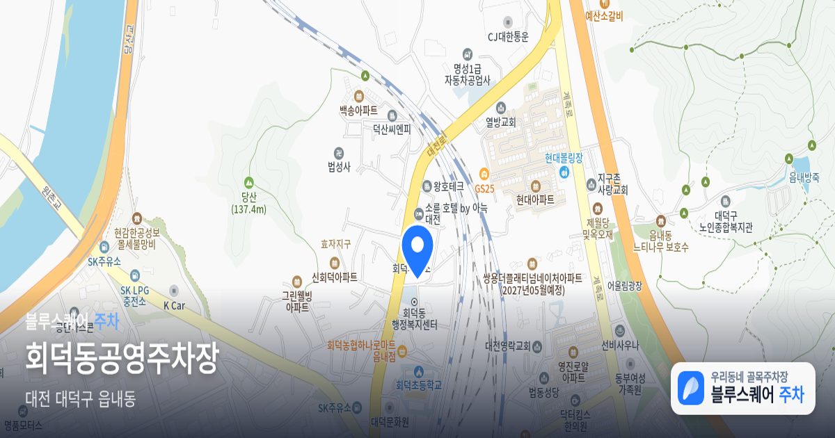 회덕동공영주차장 위치 지도