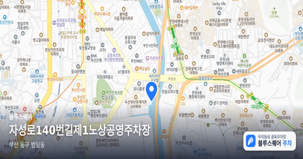 자성로140번길제1노상공영주차장 위치 지도