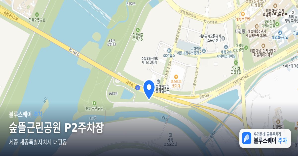 숲뜰근린공원 P2주차장 위치 지도