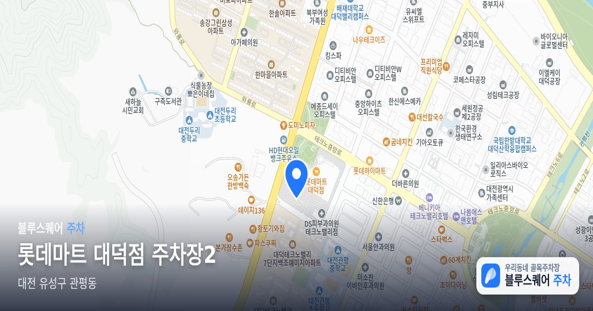 롯데마트 대덕점 주차장2 위치 지도