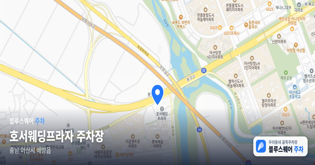 호서웨딩프라자 주차장 위치 지도