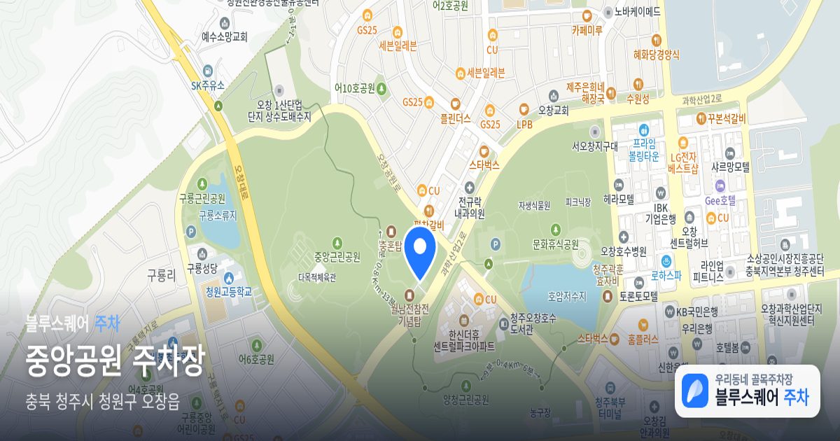 중앙공원 주차장 위치 지도