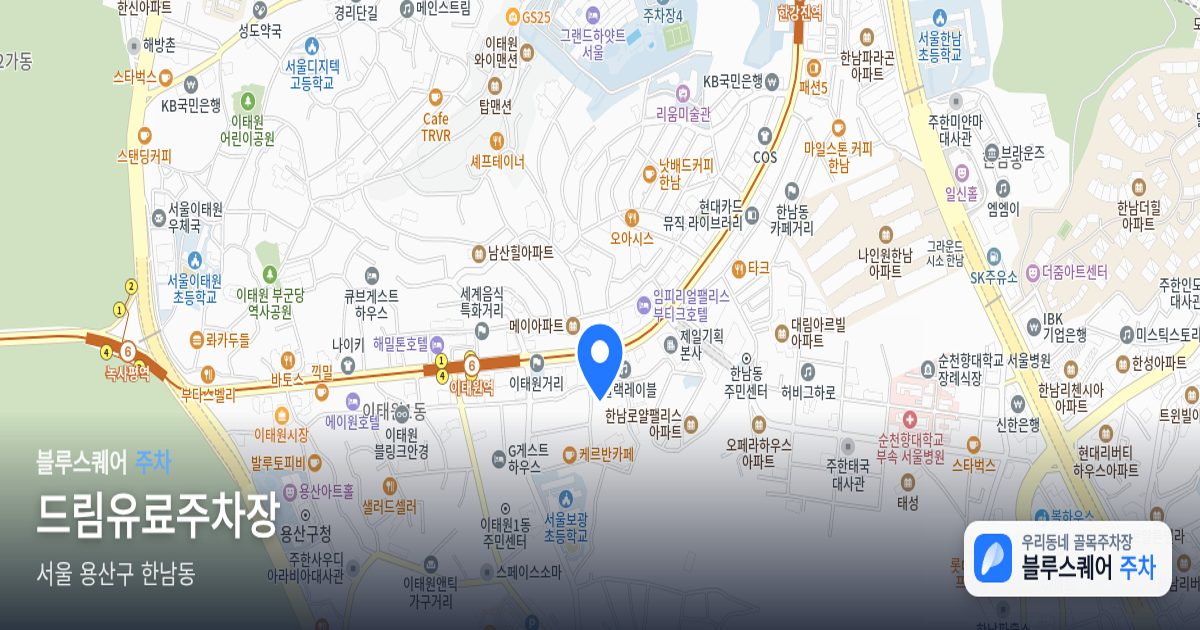 드림유료주차장 위치 지도