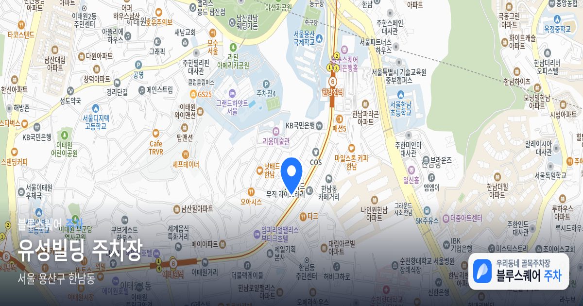 유성빌딩 주차장 위치 지도