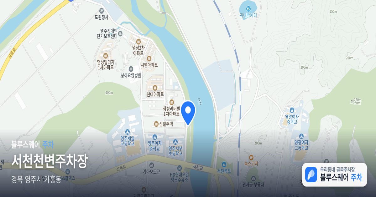 서천천변주차장 위치 지도
