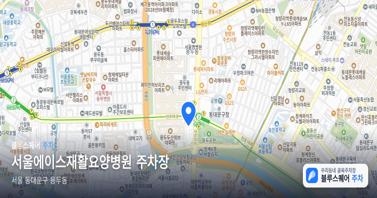 서울에이스재활요양병원 주차장 위치 지도