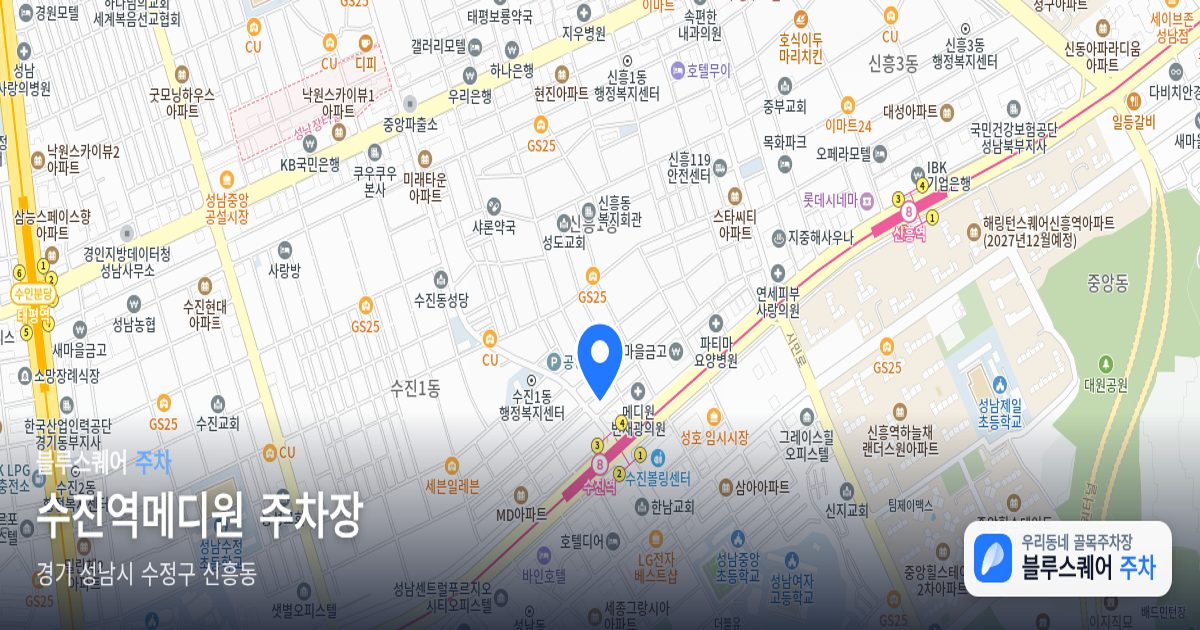 수진역메디원 주차장 위치 지도