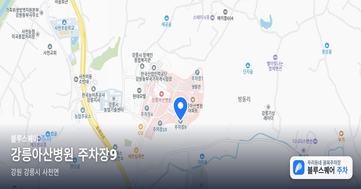 강릉아산병원 주차장9 위치 지도