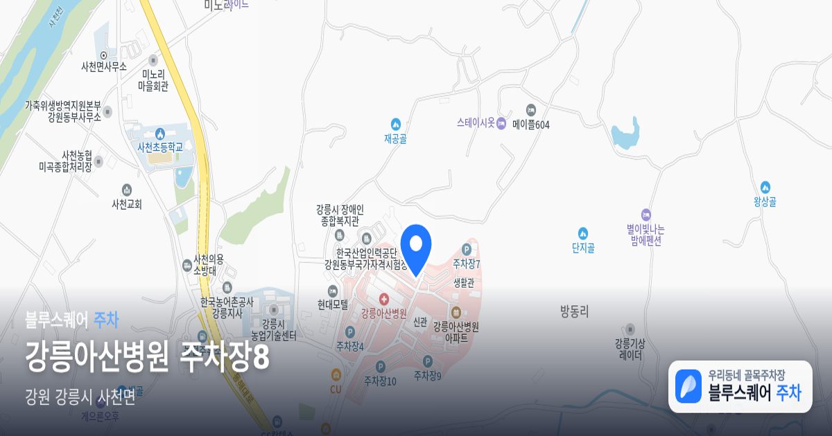 강릉아산병원 주차장8 위치 지도