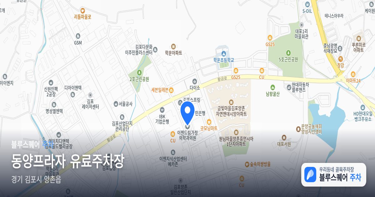 동양프라자 유료주차장 위치 지도
