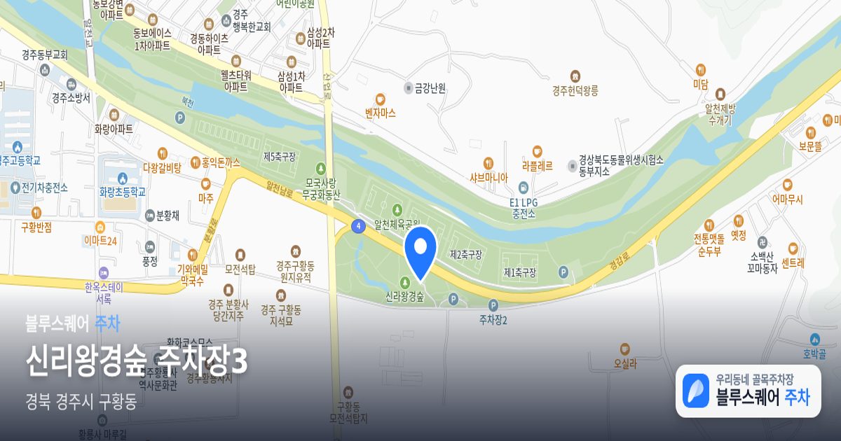 신리왕경숲 주차장3 위치 지도