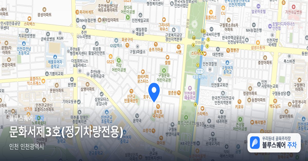 문화서제3호(정기차량전용) 위치 지도