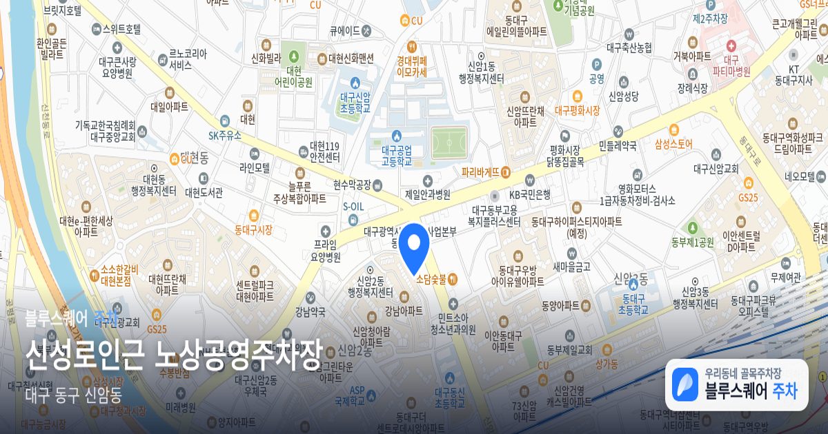 신성로인근 노상공영주차장 위치 지도