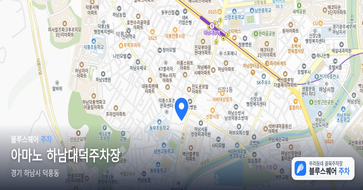 아마노 하남대덕주차장 위치 지도