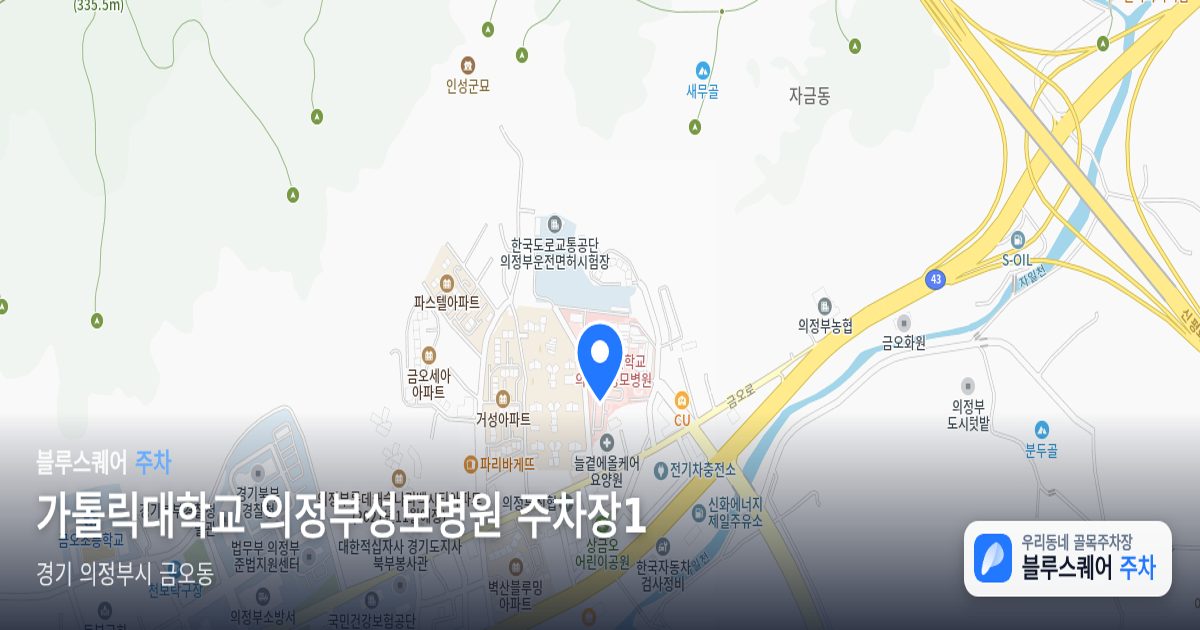 가톨릭대학교 의정부성모병원 주차장1 위치 지도