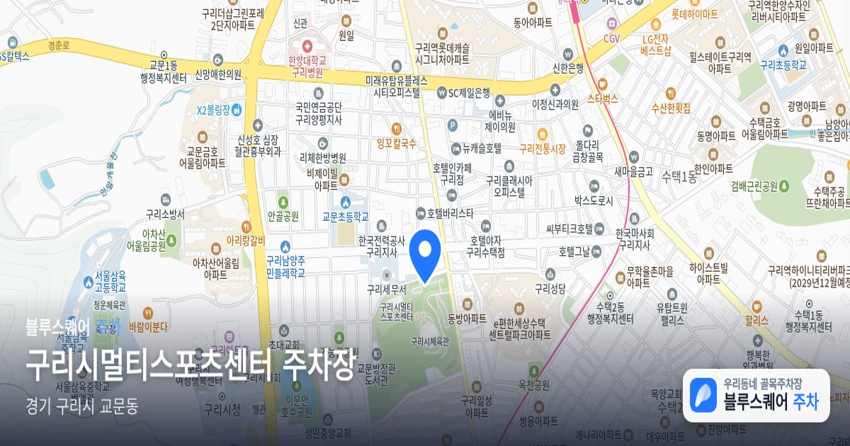 구리시멀티스포츠센터 주차장 위치 지도