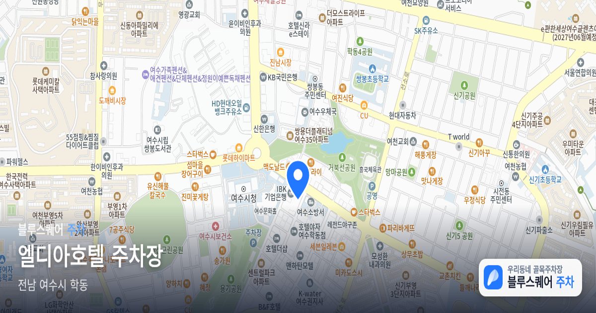 엘디아호텔 주차장 위치 지도
