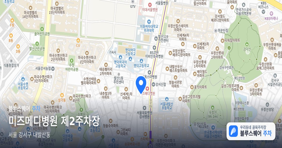미즈메디병원 제2주차장 위치 지도