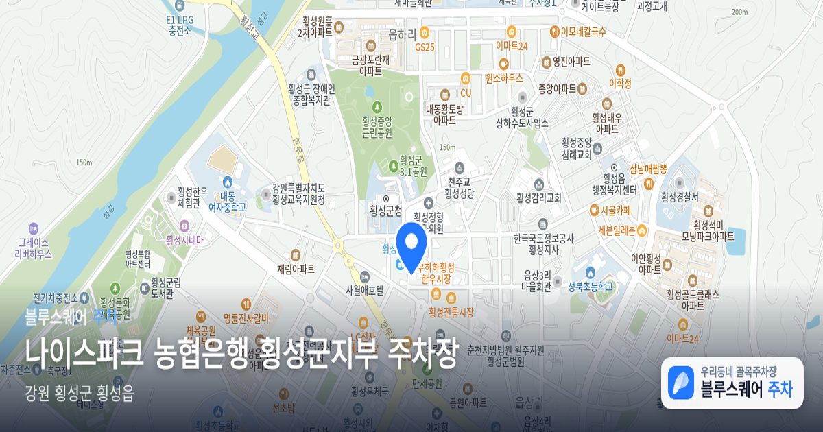 나이스파크 농협은행 횡성군지부 주차장 위치 지도