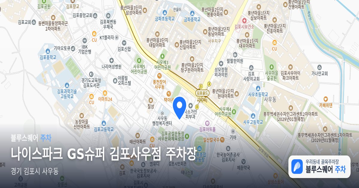 나이스파크 GS슈퍼 김포사우점 주차장 위치 지도