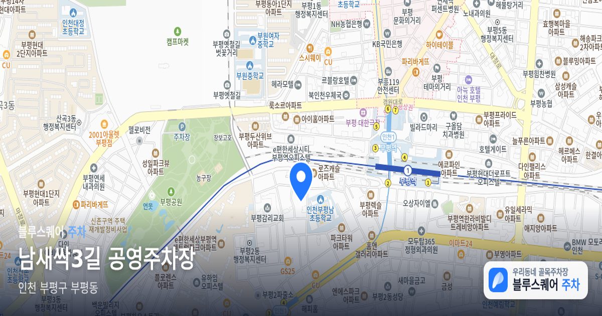 남새싹3길 공영주차장 위치 지도