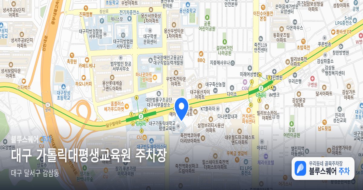 대구 가톨릭대평생교육원 주차장 위치 지도