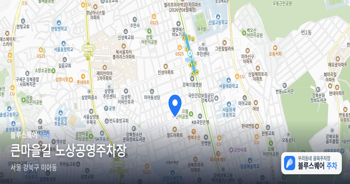 큰마을길 노상공영주차장 위치 지도