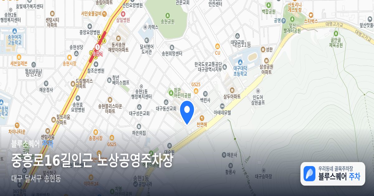 중흥로16길인근 노상공영주차장 위치 지도