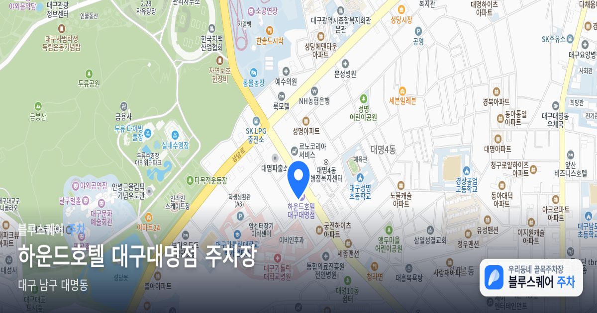하운드호텔 대구대명점 주차장 위치 지도